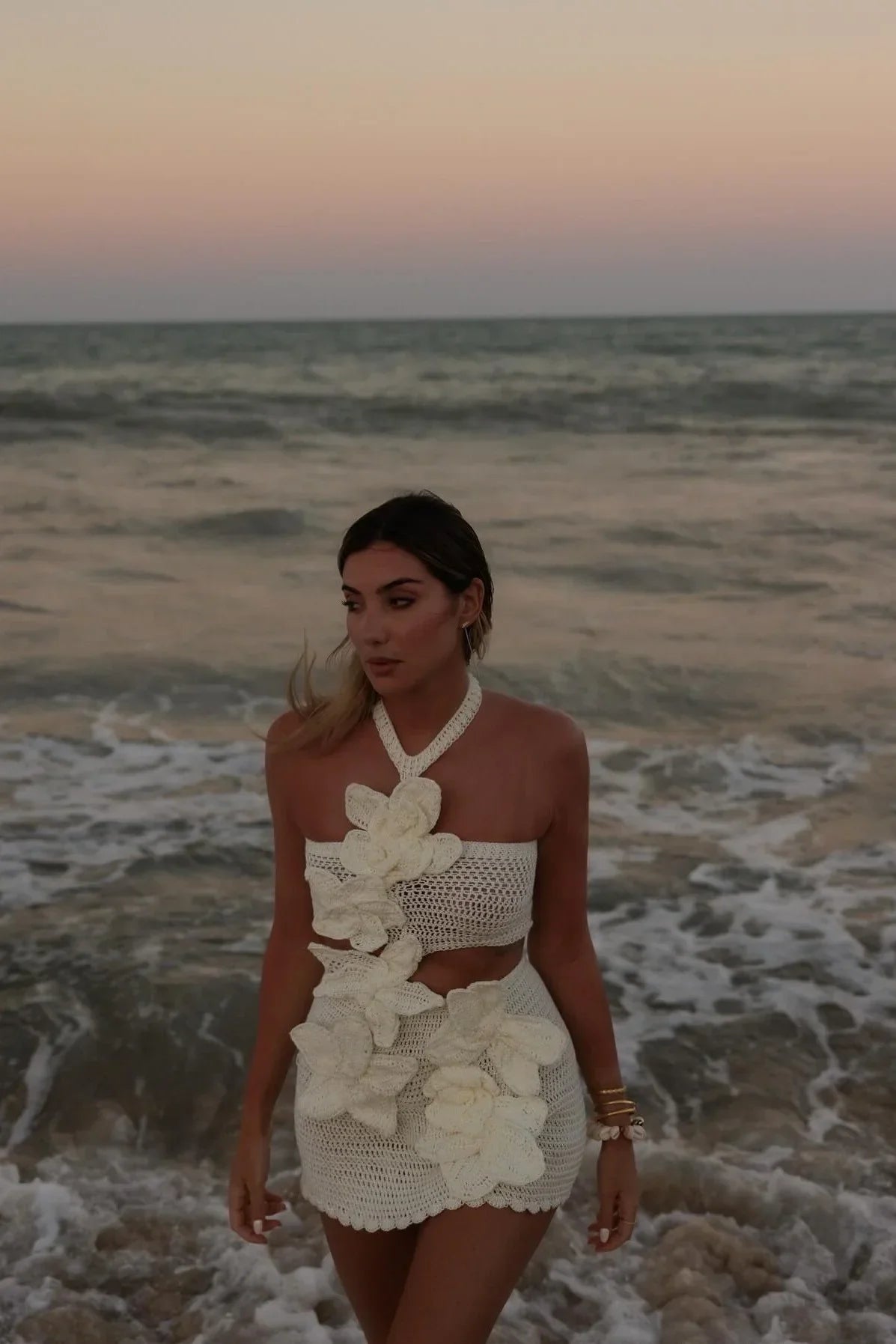 Sienna | Knitted Flower Dress